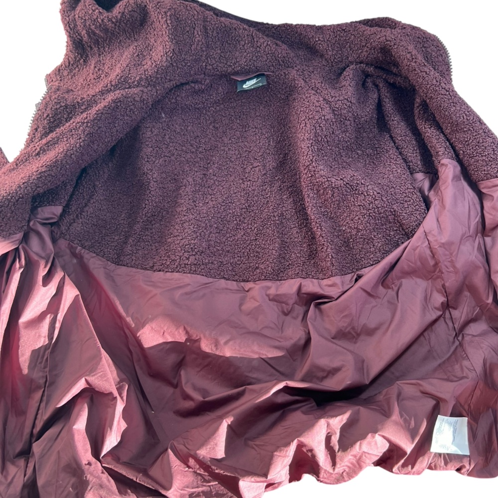 Nike Sportswear NSW Sherpa Windrunner Maroon Fleece Jacket 930316-659 - Picture 7 of 16